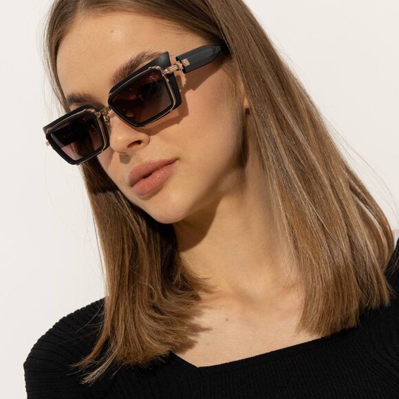 🕶️ New Balmain ADMIRABLE BPS-130D Sunglasses - Matte Black/Rose Gold Frame - Picture 1 of 11